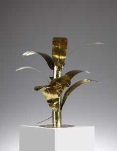 Palm Tree Brass Floor/Table Lamp, Bottega Gadda, Italy, 1960
