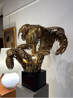 Lampada da tavolo in ottone Palm Tree di Maison Jansen, anni '70