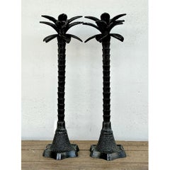 Palm Tree CandlesticksVintage Monumental Palm Tree Candlesticks - A Pair