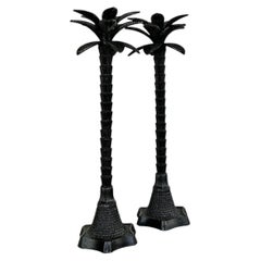 Palm Tree CandlesticksVintage Monumental Palm Tree Candlesticks - A Pair