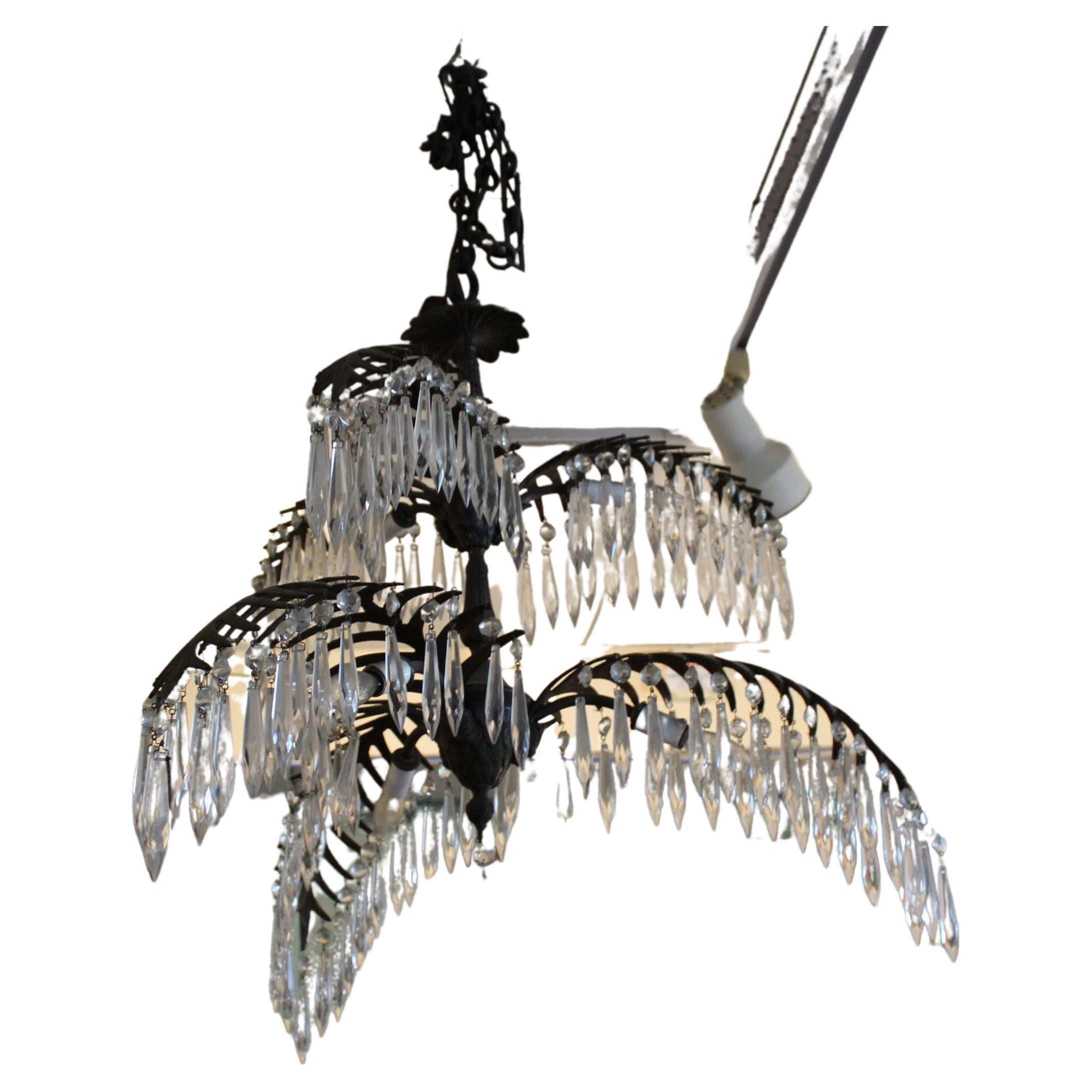 Faux Bamboo Palm Tree Chandelier at 1stDibs