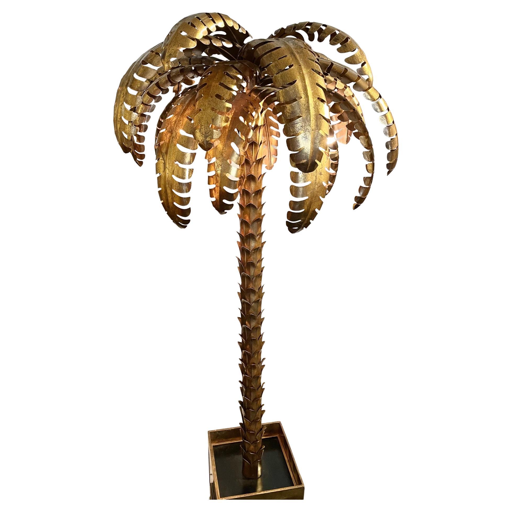 Palm Tree Floor Lamp Atributed to Maison Jansen For Sale