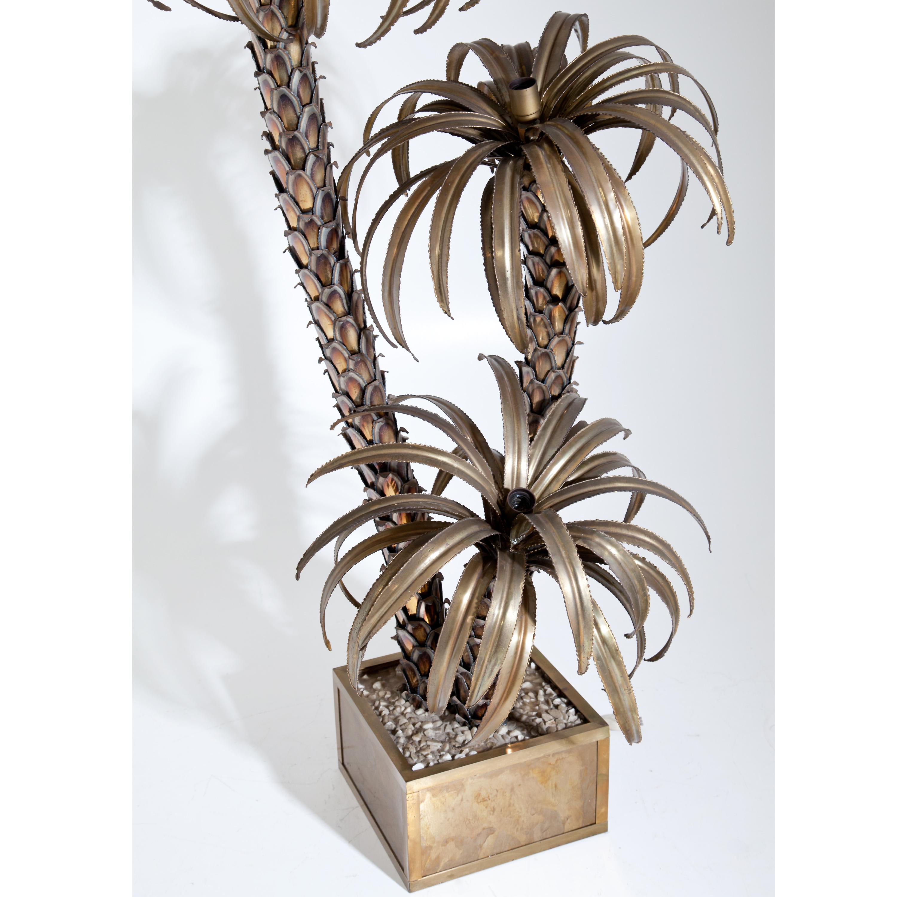 Palm Tree Floor Lamp Attributed to Maison Jansen In Good Condition In New York, NY