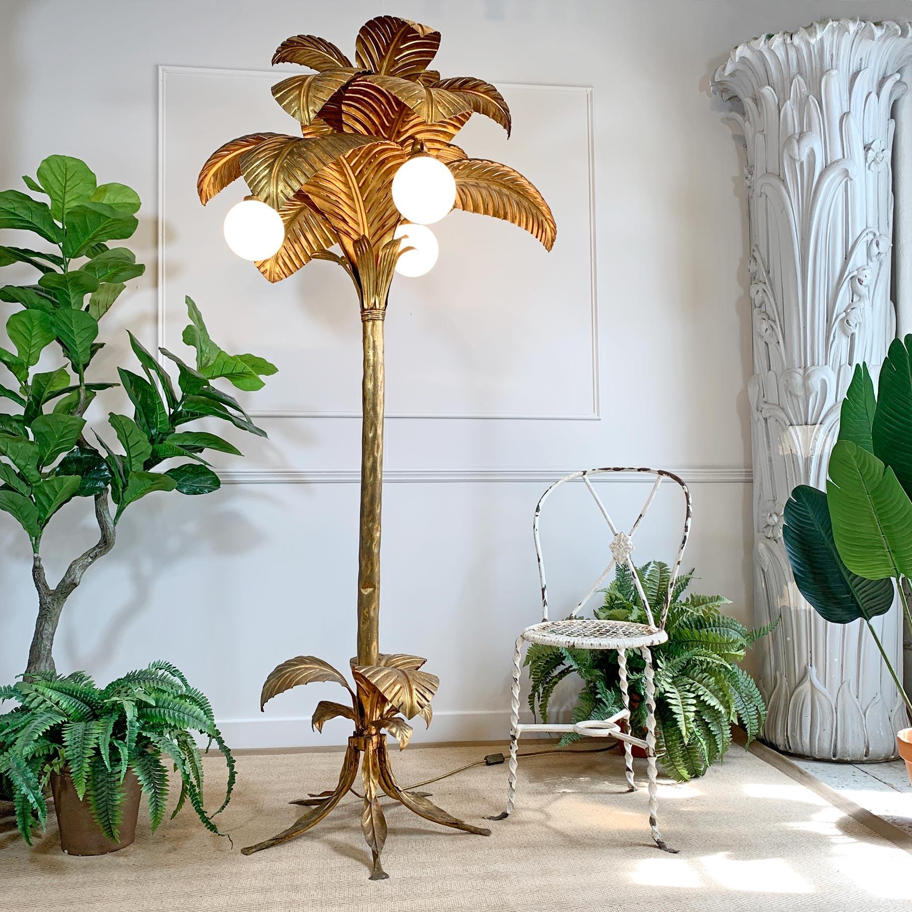 gold palm floor lamp