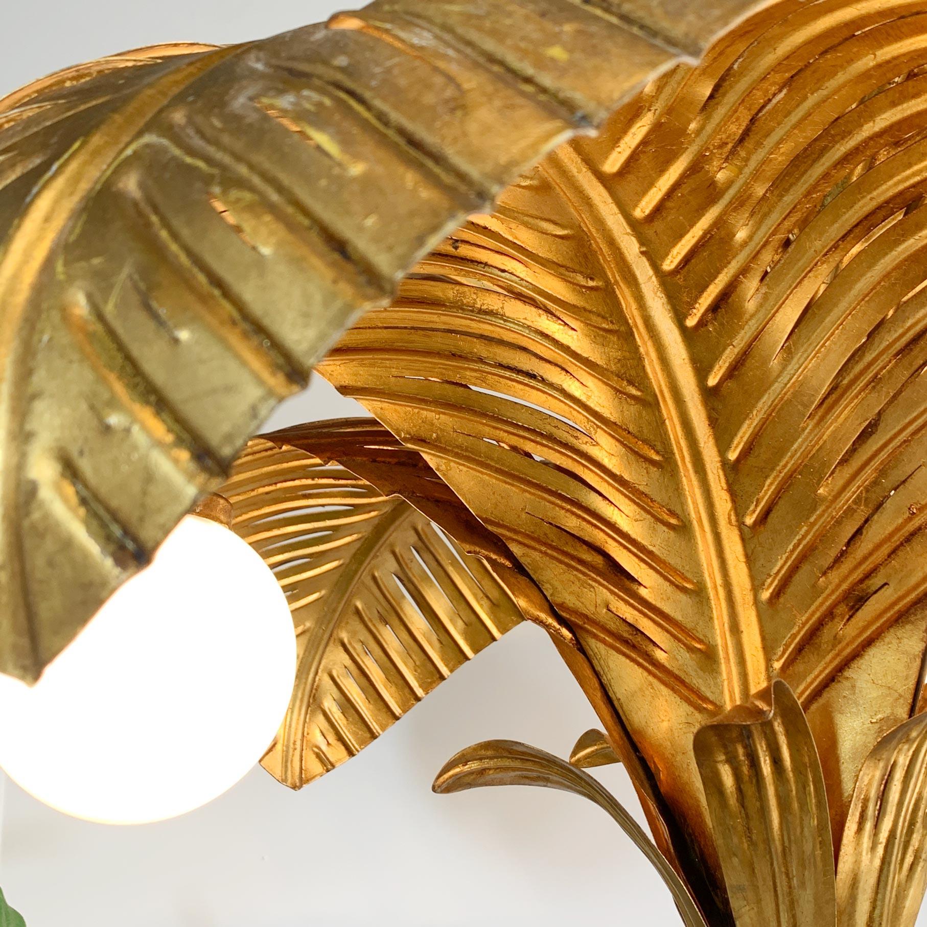Gold Palm Tree Floor Lamp Sergio Terzani In Good Condition For Sale In Hastings, GB