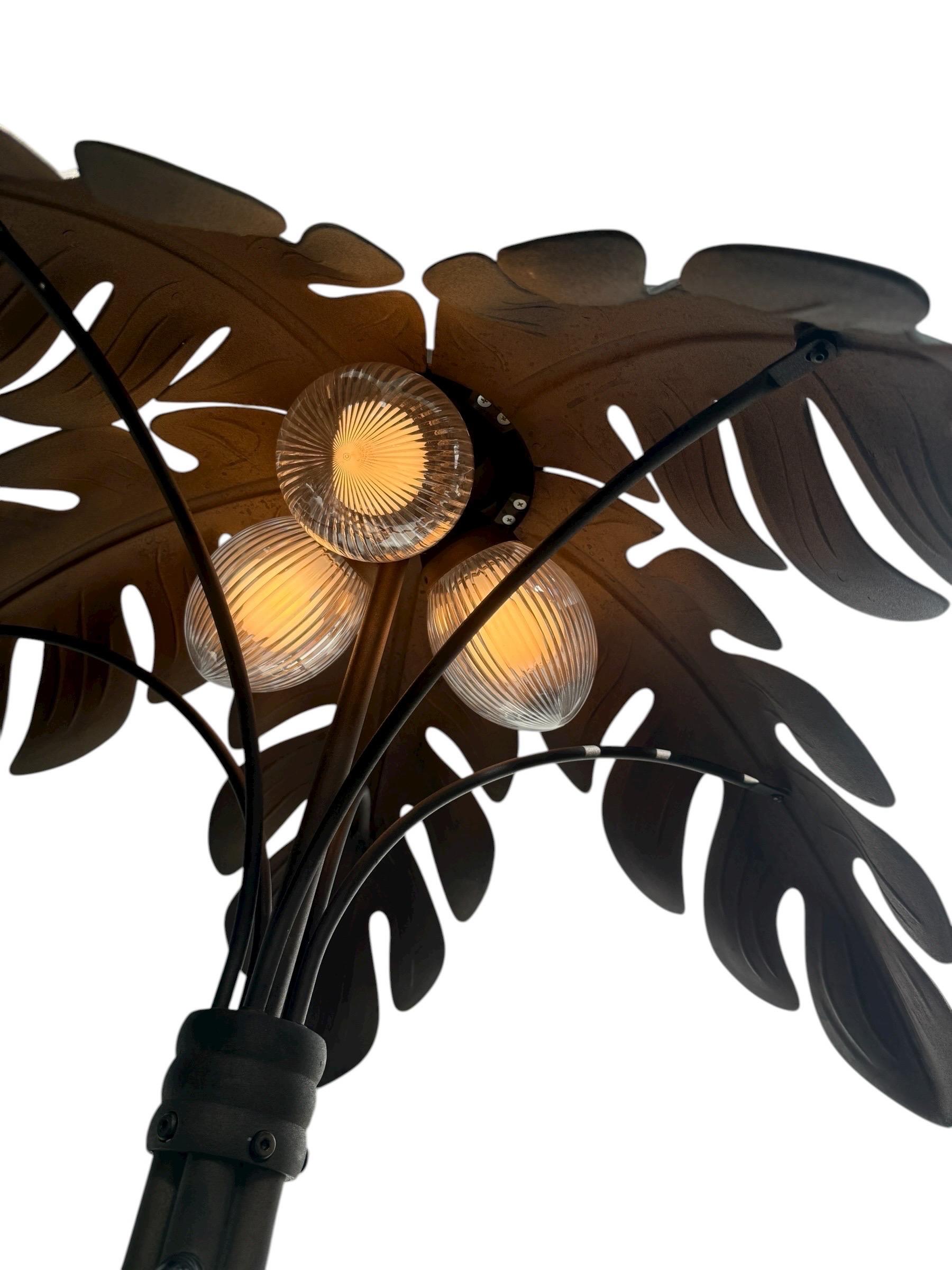 Sconosciuto Lampada da terra a forma di albero di palma per interni/esterni alta 82 pollici in vendita