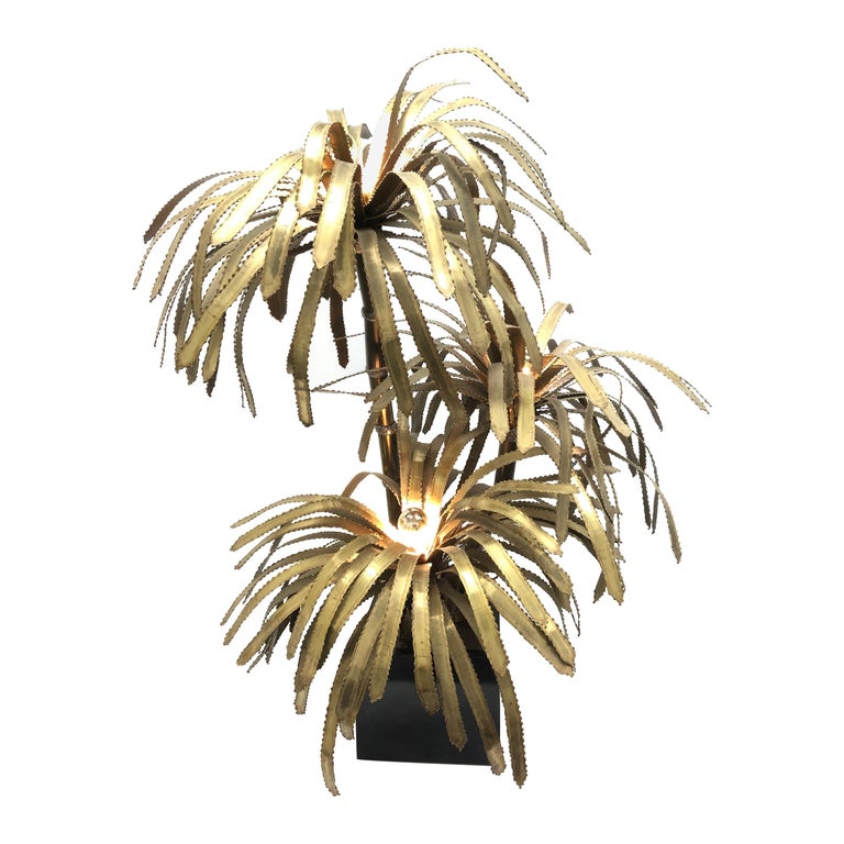 Palm Tree Floor or Table Lamp by Maison Jansen For Sale