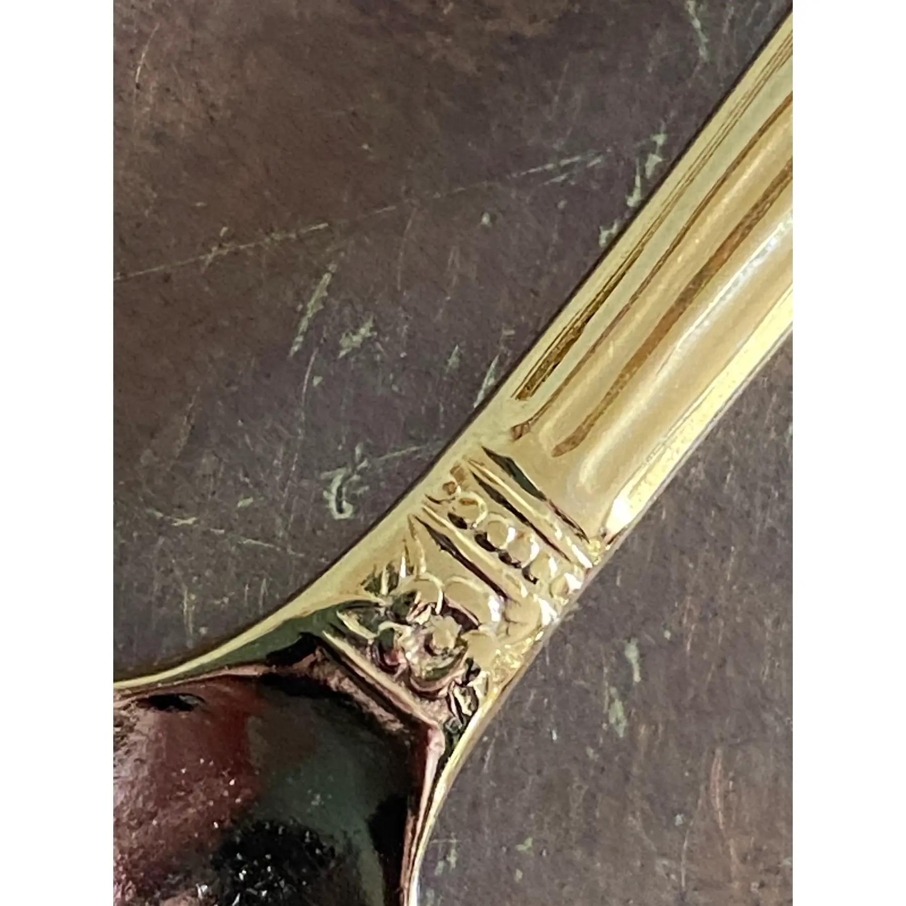 Palm Tree Gold-Plated Demitasse Spoons, Set of 6 (Japan) For Sale 3