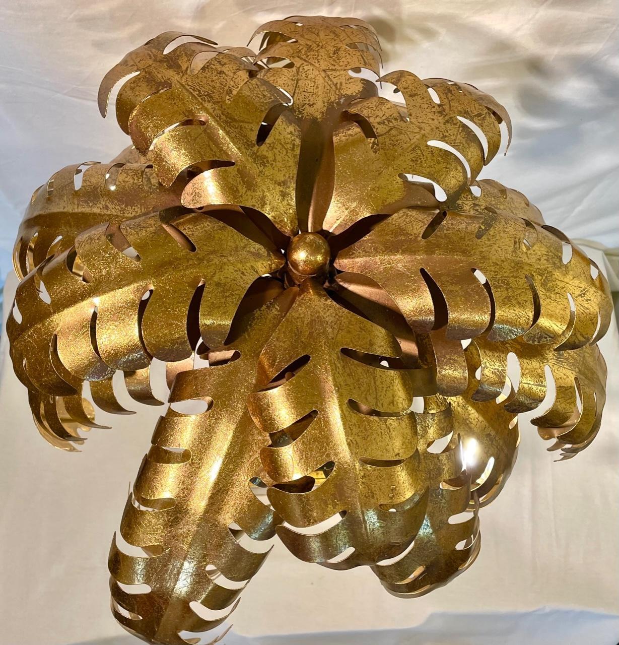 Palm Tree Lamp Attributed to Maison Jansen In Good Condition For Sale In Montreal, Quebec