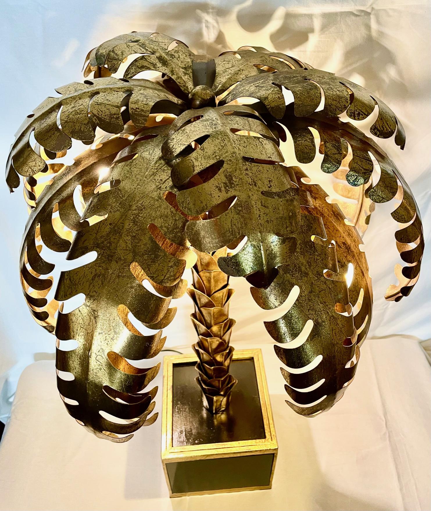 Bronze Palm Tree Lamp Attributed to Maison Jansen For Sale