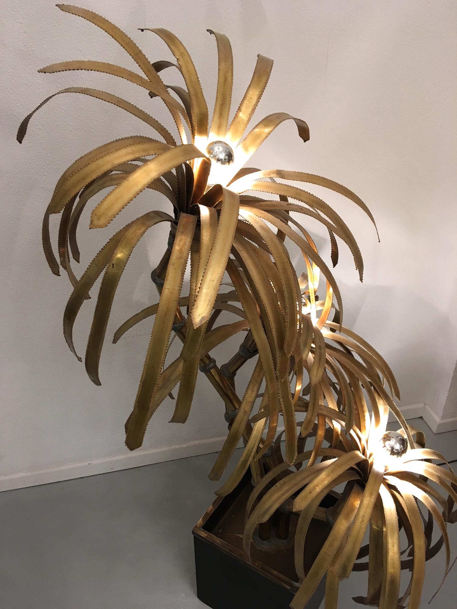 French Palm Tree Lamp by Maison Jansen