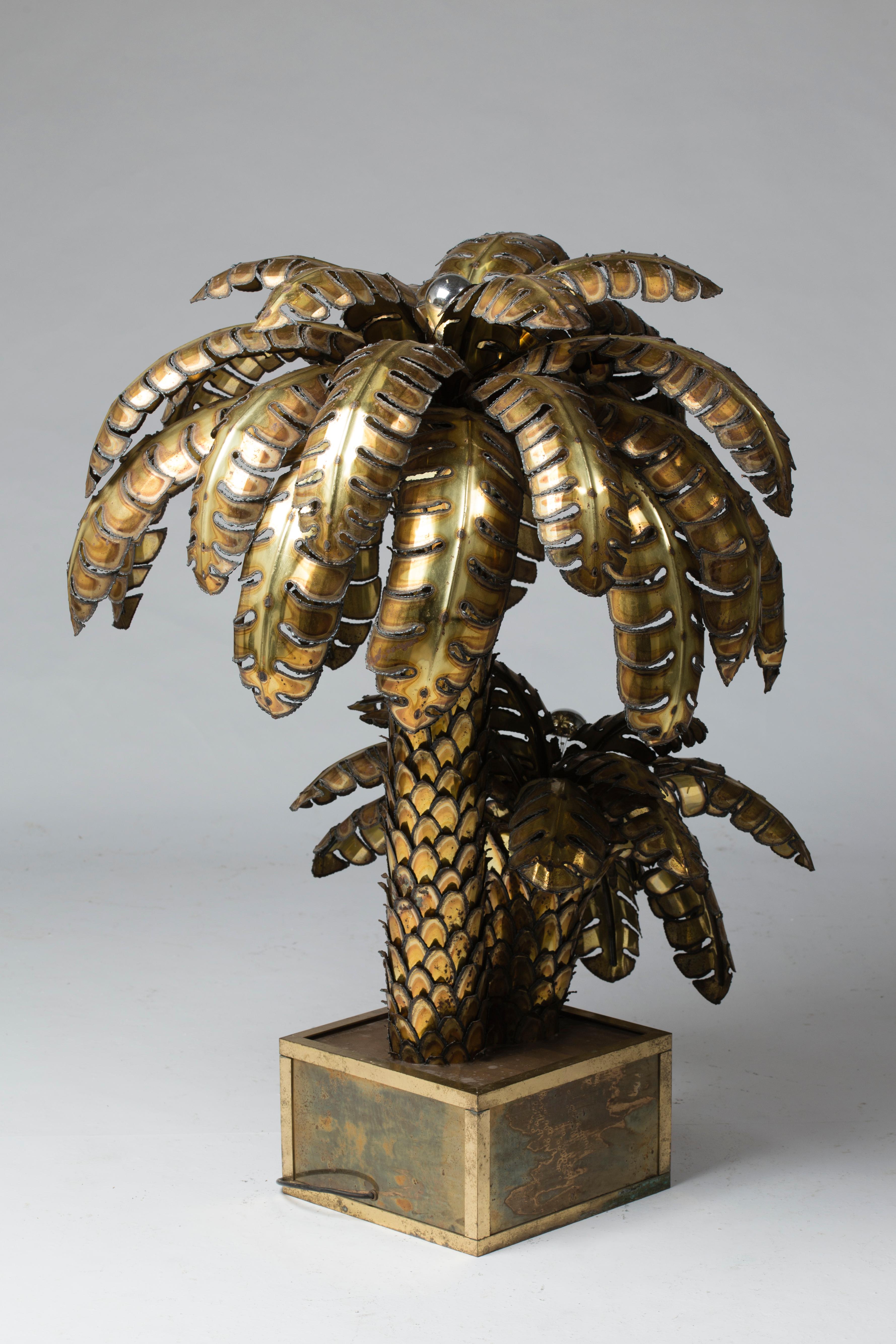 Late 20th Century Palm Tree Lamp with Two Heads, Maison Honoré, Paris, 1970 For Sale