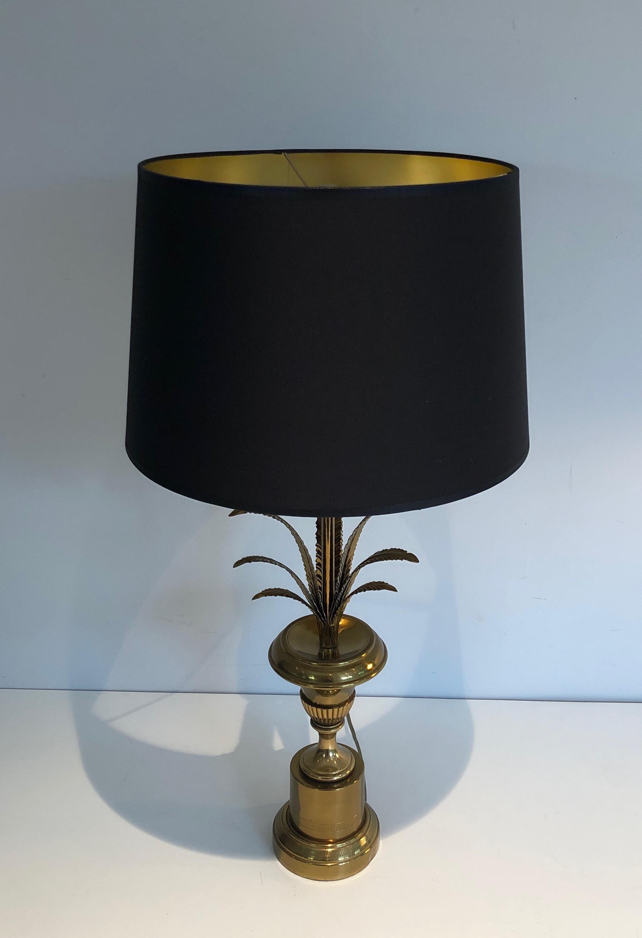 Palm Tree Neoclassical Style Brass Table Lamp in the Style of Maison Charles For Sale 1