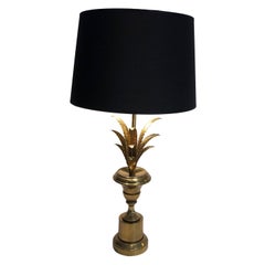 Lámpara de mesa de latón de estilo neoclásico Palmera al estilo de Maison Charles