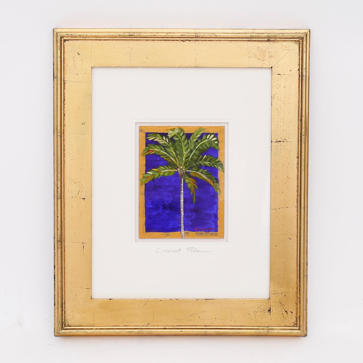 Acrylic Palm Tree Painting on Board by Maria Reyes Jones