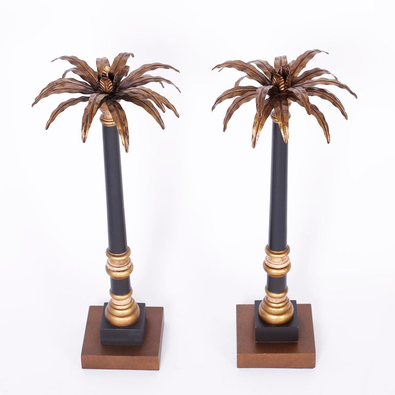 Palm Tree Pricket Candlesticks For Sale at 1stDibs palm tree candlesticks