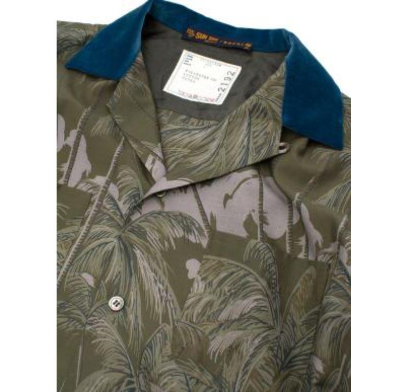 Sacai Palm Tree Print Cotton Shirt For Sale 3
