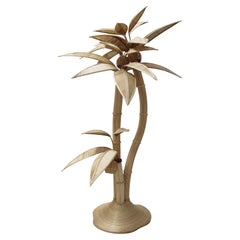 Organic Shapped Palm Tree Natural Rattan Floor Lamp