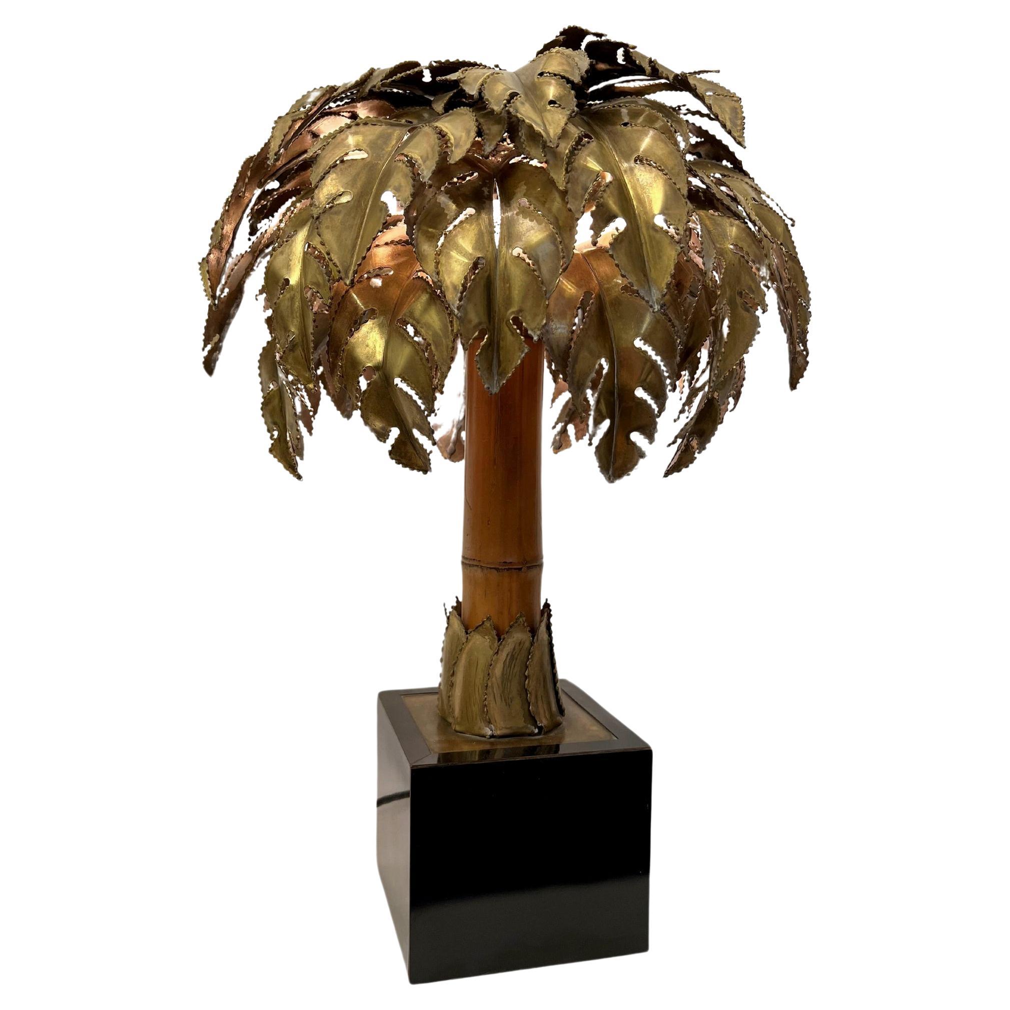 “Palm tree” table lamp, Christian Techouyeres, Maison Jansen, France, circa 1970