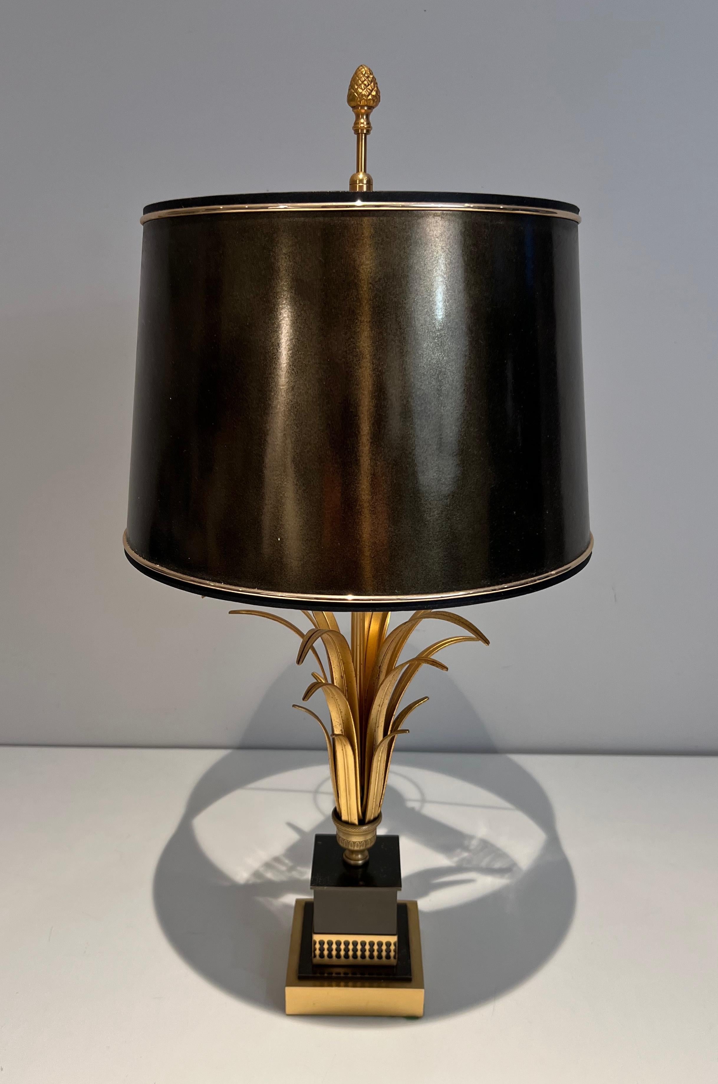 Palm Tree Table Lamp In the Style of Maison Charles In Good Condition For Sale In Marcq-en-Barœul, Hauts-de-France