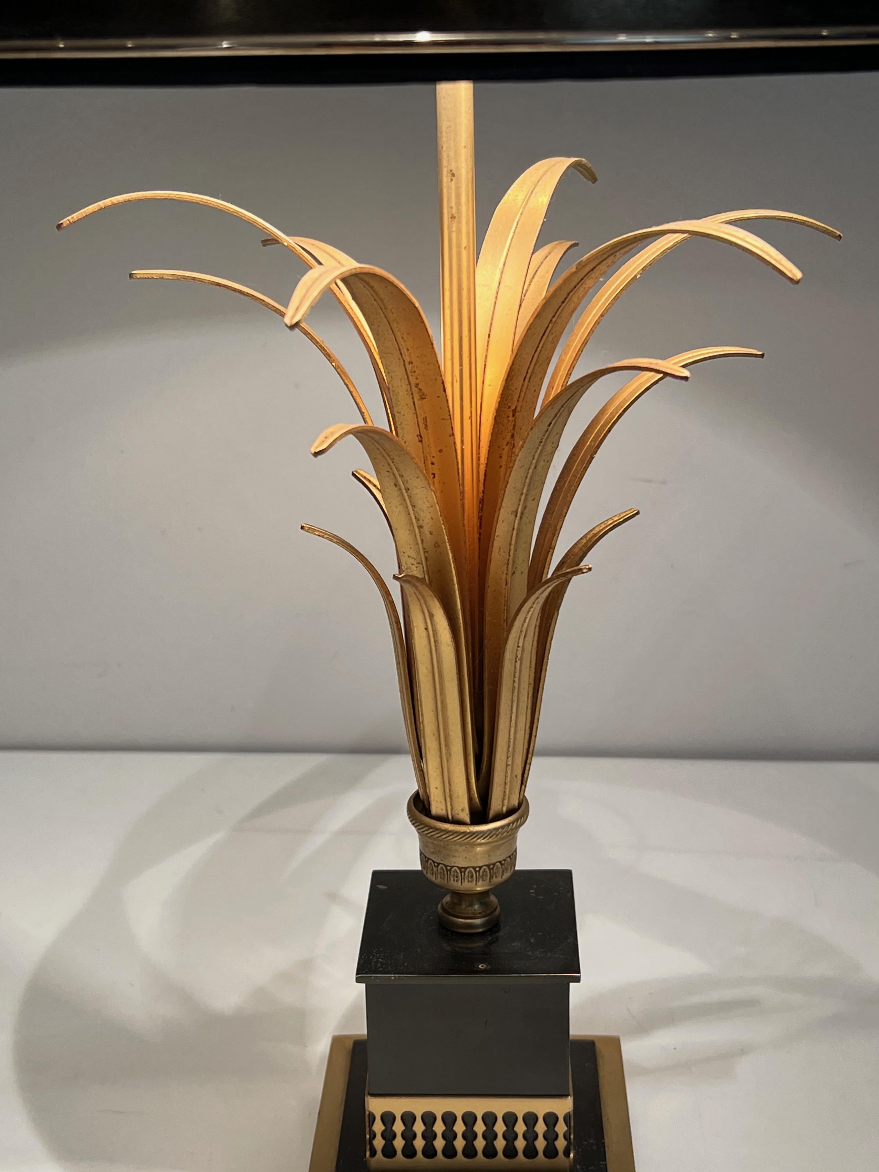 Metal Palm Tree Table Lamp In the Style of Maison Charles For Sale