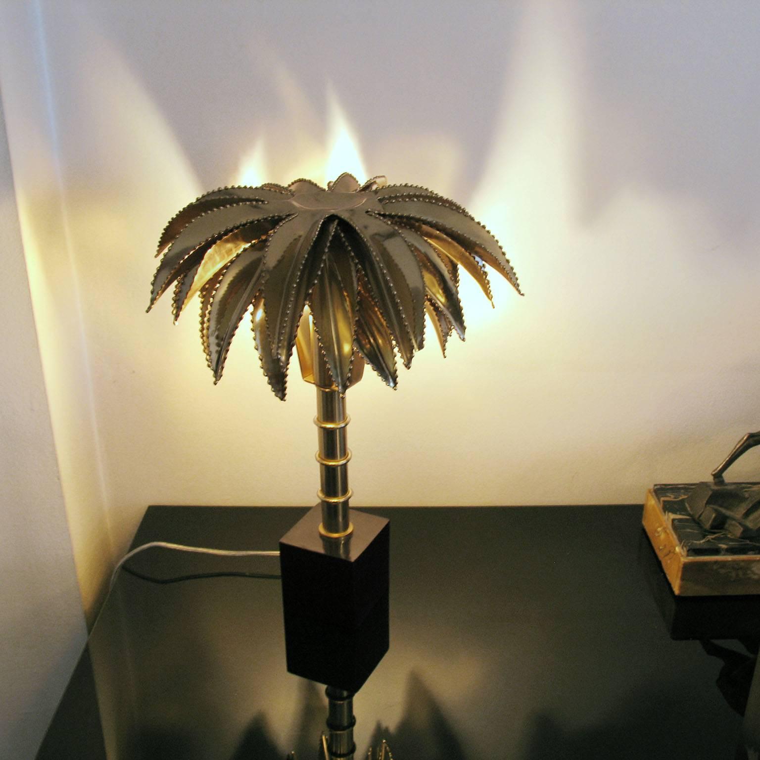 Modern Palm Tree Table Lamp in the Style of Maison Jansen