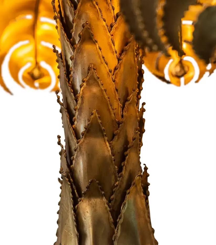 Lampe de table palmier par Christian Techoueyres pour Maison Jansen, 1970 Bon état - En vente à Lille, FR