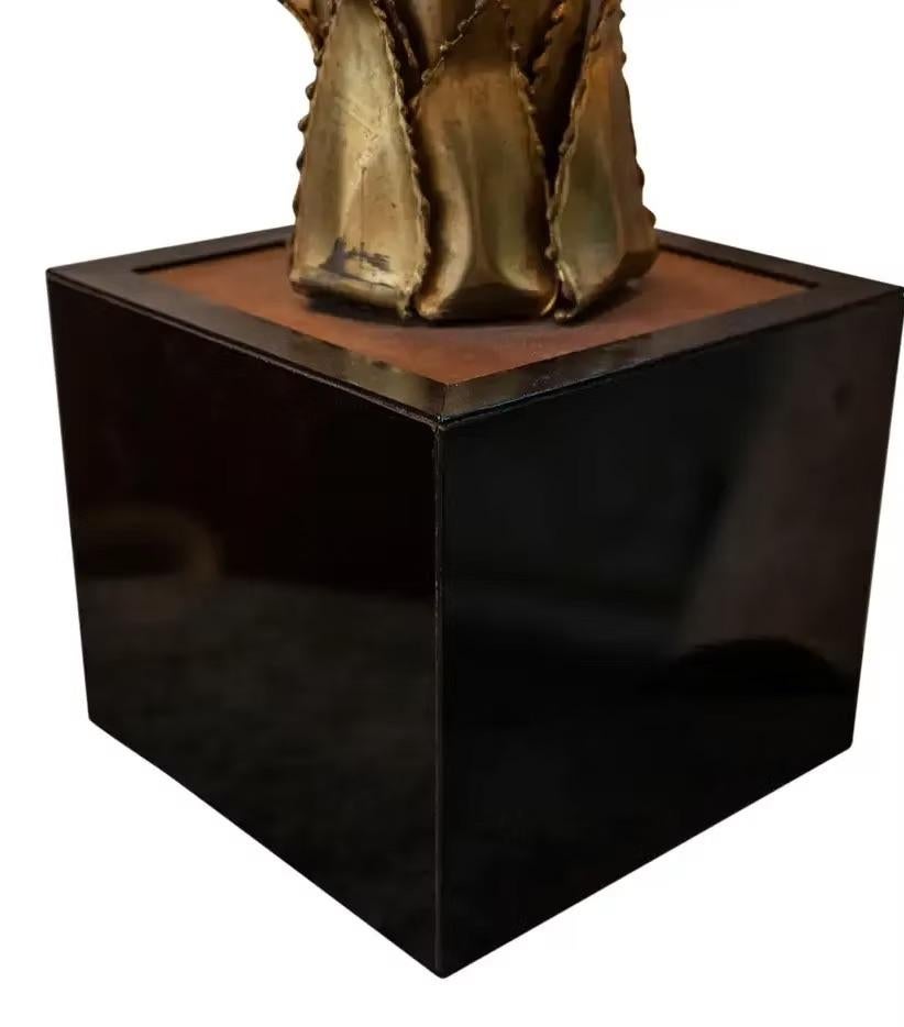 Laiton Lampe de table palmier par Christian Techoueyres pour Maison Jansen, 1970 en vente