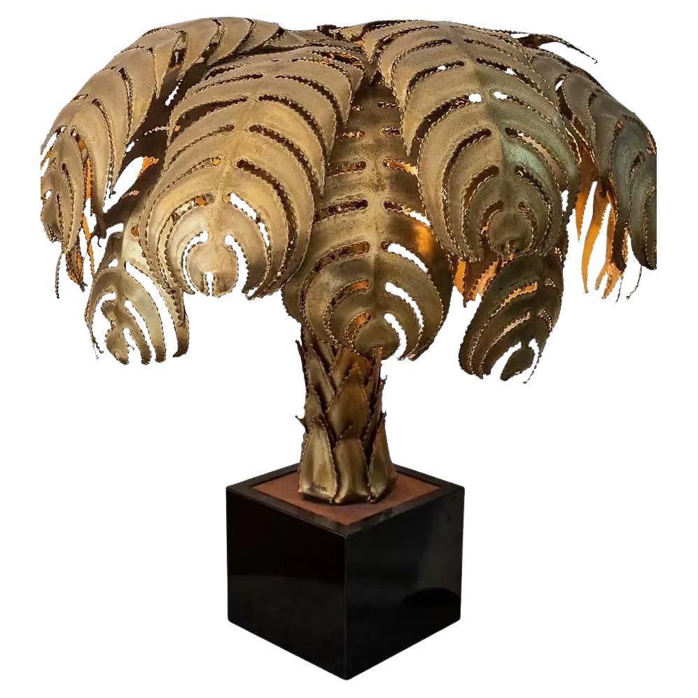 Lampe de table palmier par Christian Techoueyres pour Maison Jansen, 1970 en vente