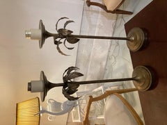 Palm Tree Tole Table Lamps - a Pair