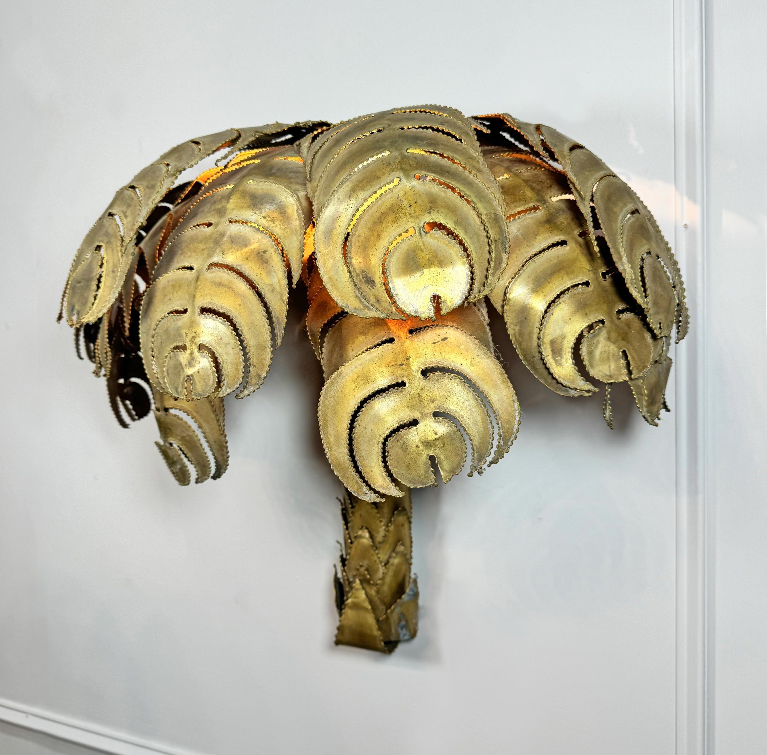 Late 20th Century Palm Tree Wall Light by Christian Techoueyres for Maison Jansen For Sale