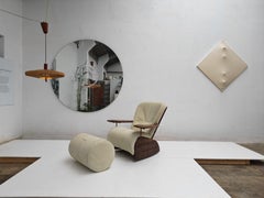 Sedia a dondolo in legno di palma 'Havana' + ottomana Pacific Green Furniture Isole Fiji