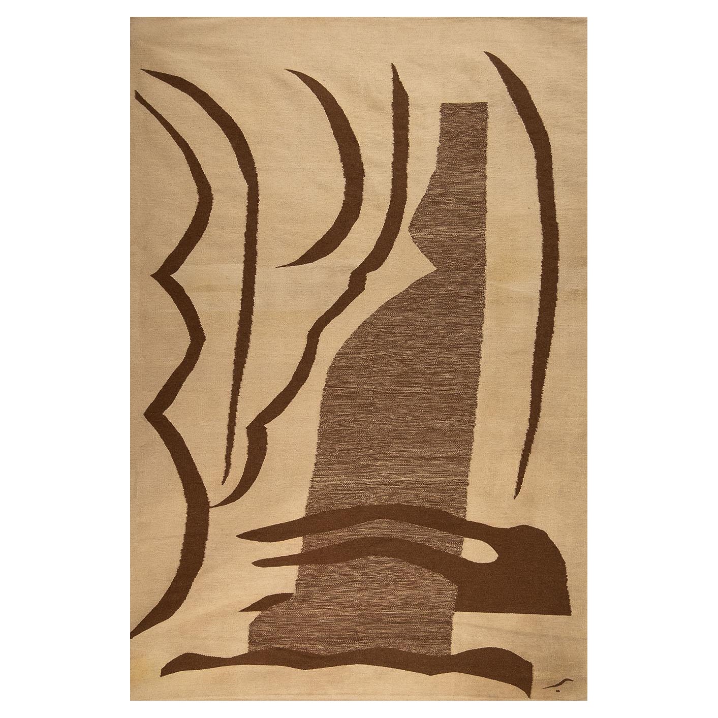 Tapis en laine palmée tissée à la main
