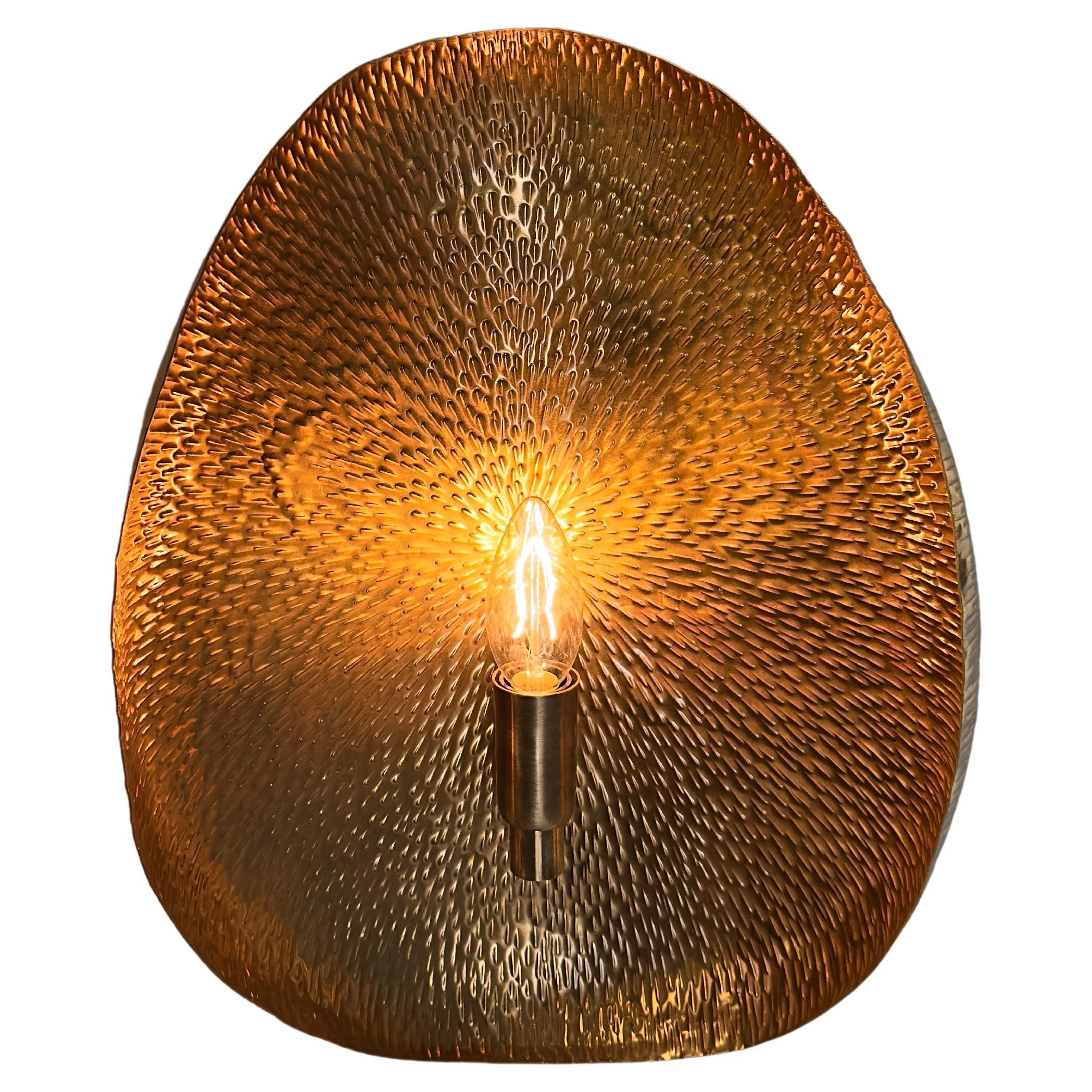 Palma Hammered Brass Wall Sconce