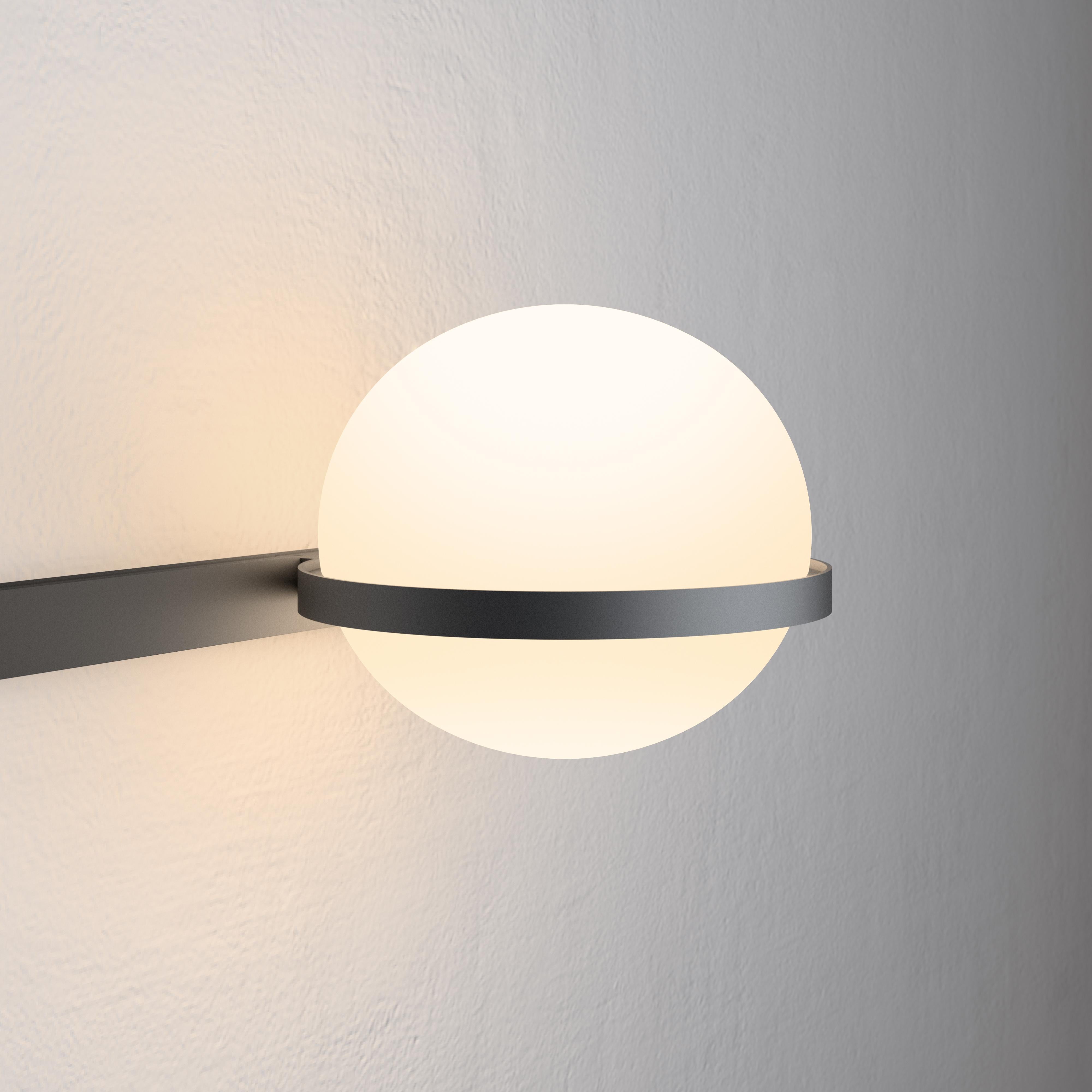 Modern Palma LED Horizontal Wall Lamp in Charcoal Grey by Antoni Arola For Sale