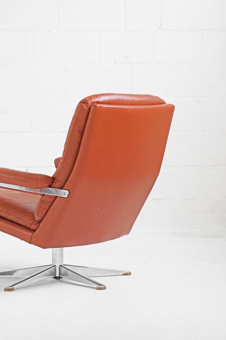 Palma Lounge Chair in Original Leather by Werner Langenfeld for ESA For Sale 7