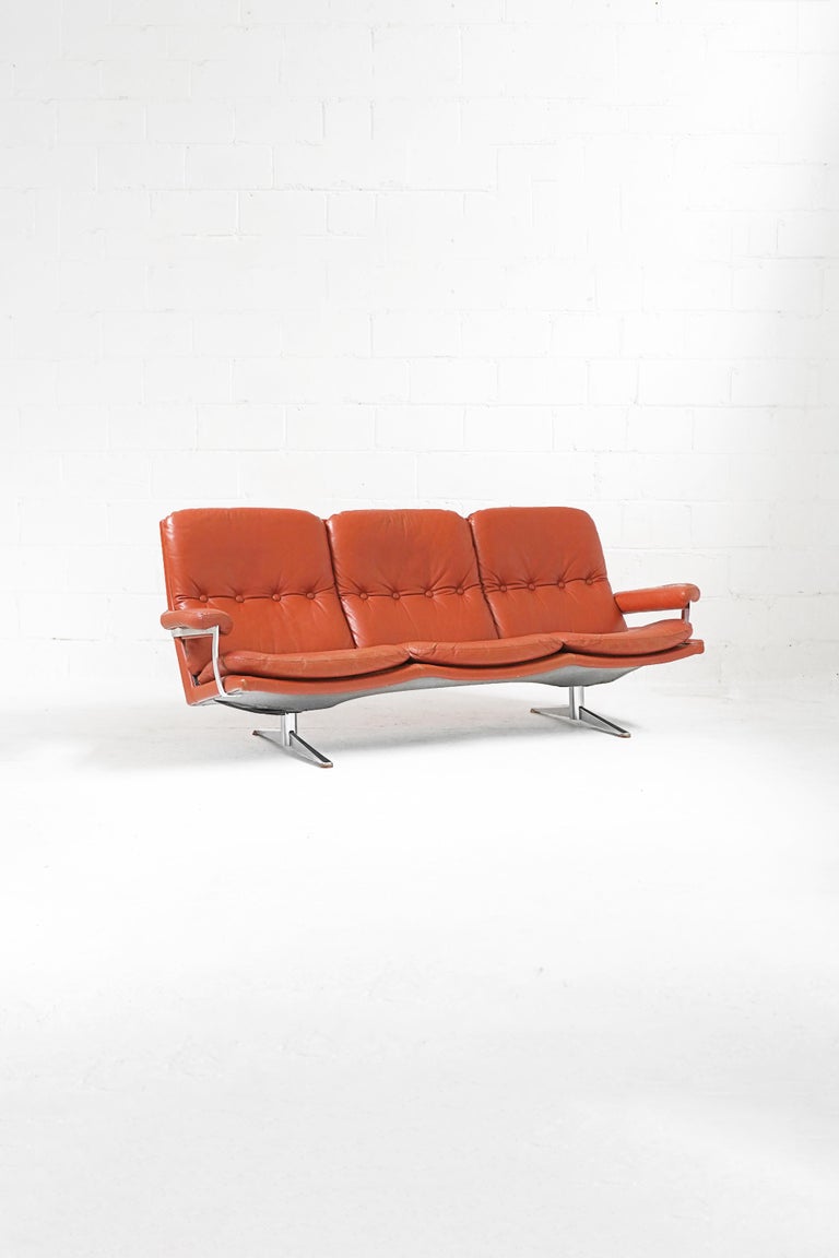 Palma Lounge Chair in Original Leather by Werner Langenfeld for ESA For Sale 9