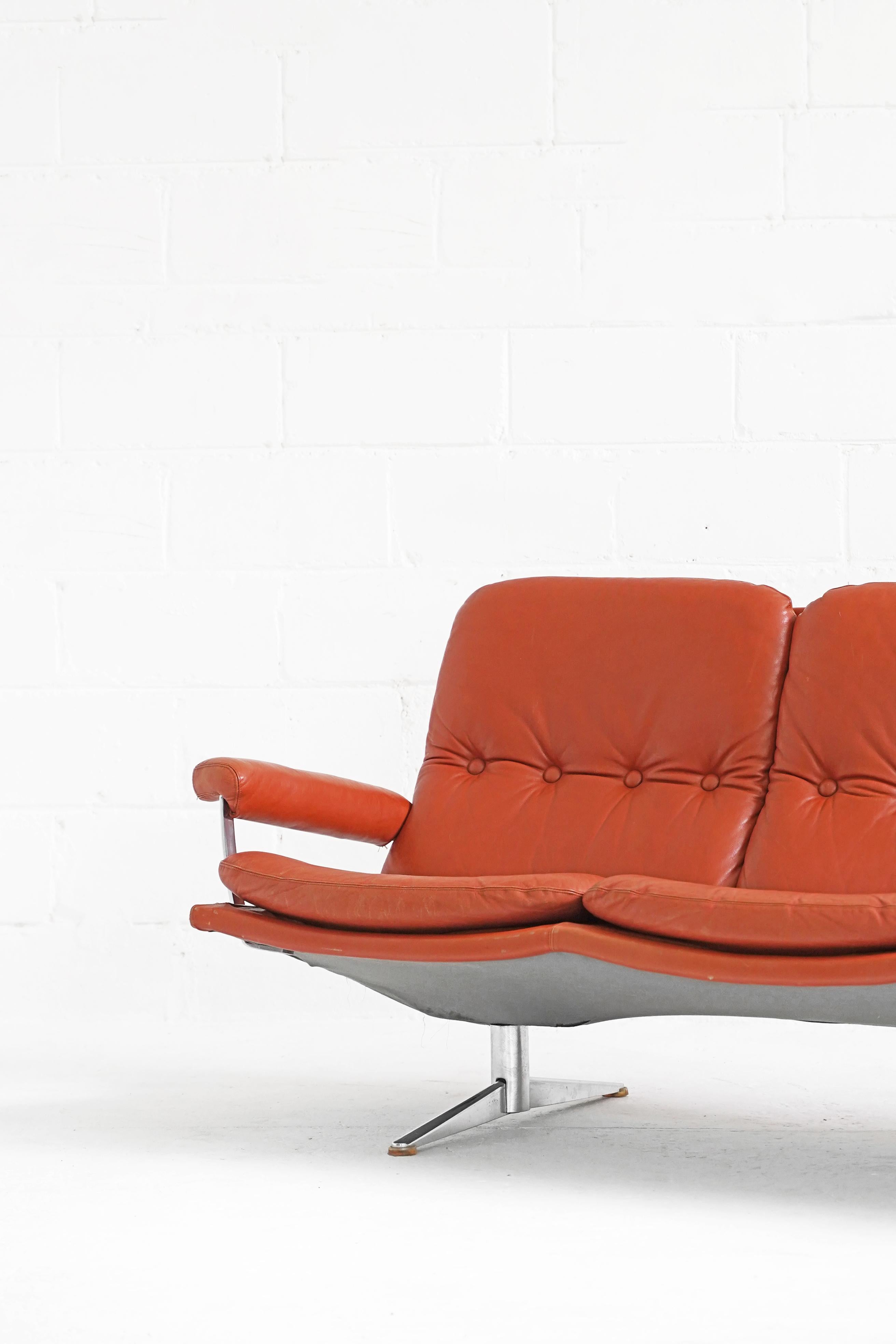 Palma Lounge Chair in Original Leather by Werner Langenfeld for ESA 7