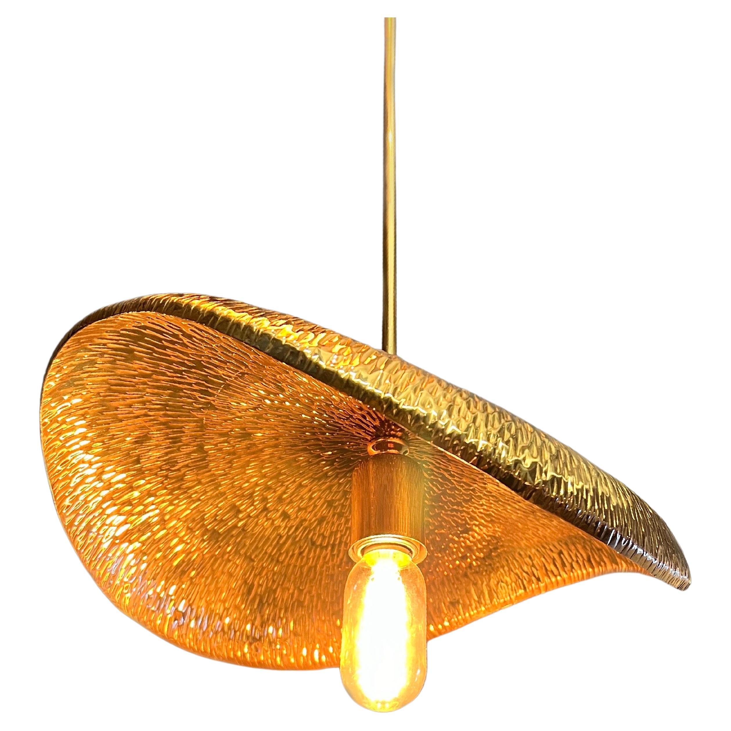 PALMA Medium Pendant - Hammered Brass Pendant For Sale