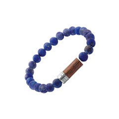 Palma Nera-Armband aus Palma Nera-Holz mit Lapis, Größe L
