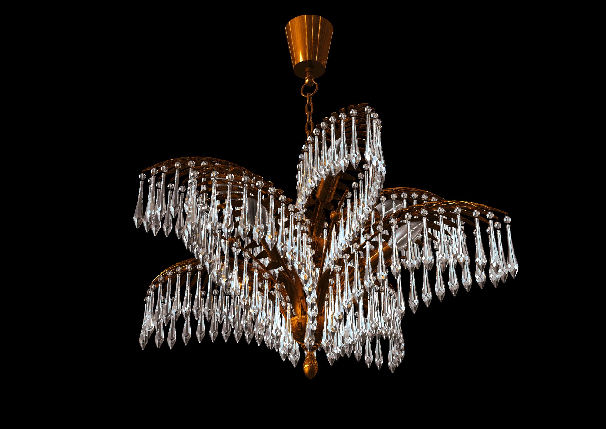 Hand-Crafted Palmanova Chandelier Design, Re-edition  For Sale