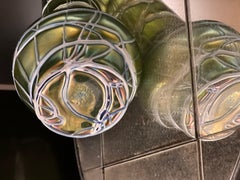 Palme-könig Vase, Dark Green with Metal Deco, Art Noveau, Germany, 1900