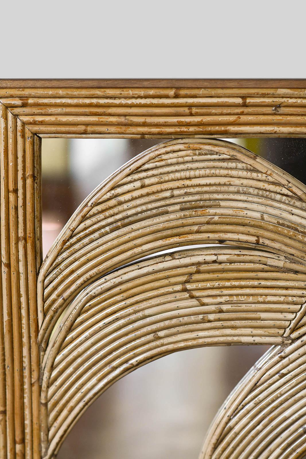 Italian Palm Mirror By Vivai Del Sud 1970