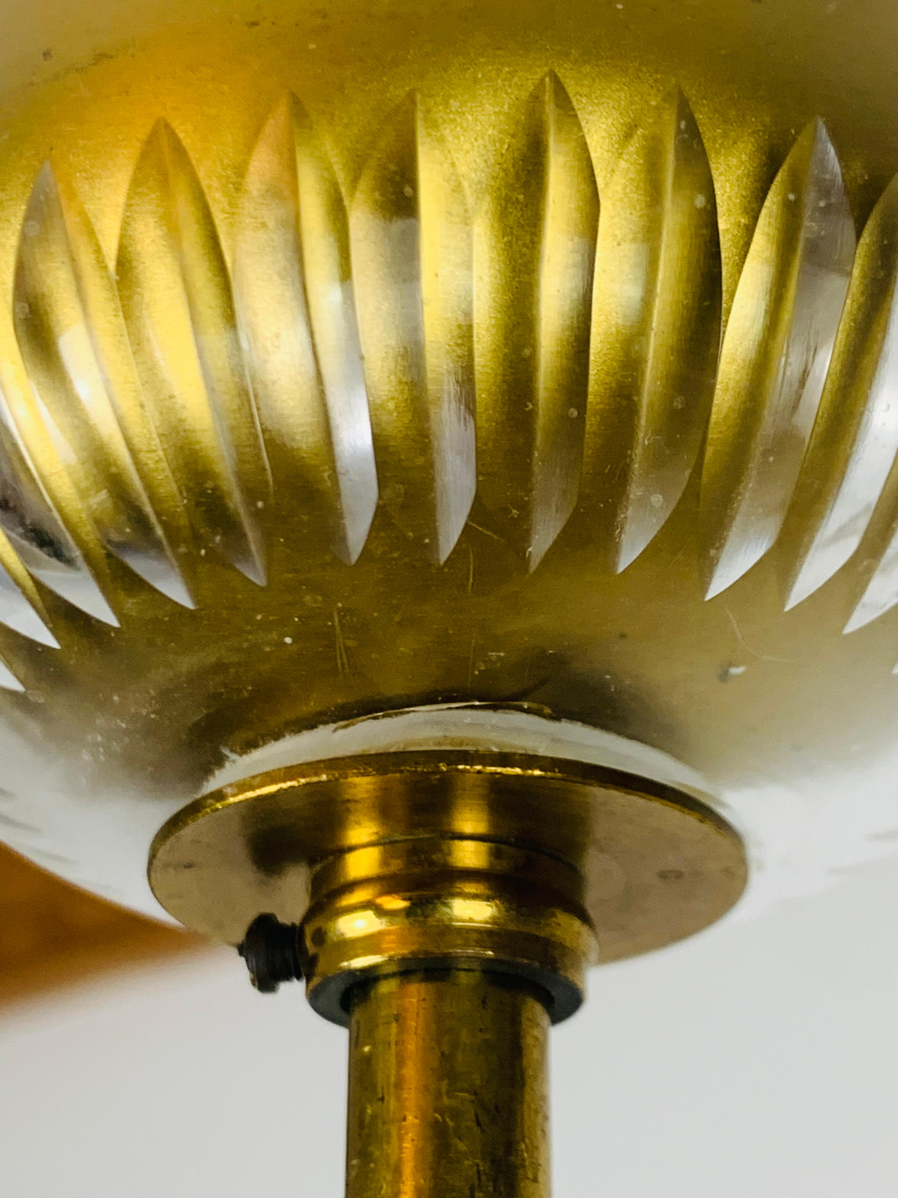Lampadario Palme & Walter, pendenti in ottone e cristallo, anni '70 in vendita 12