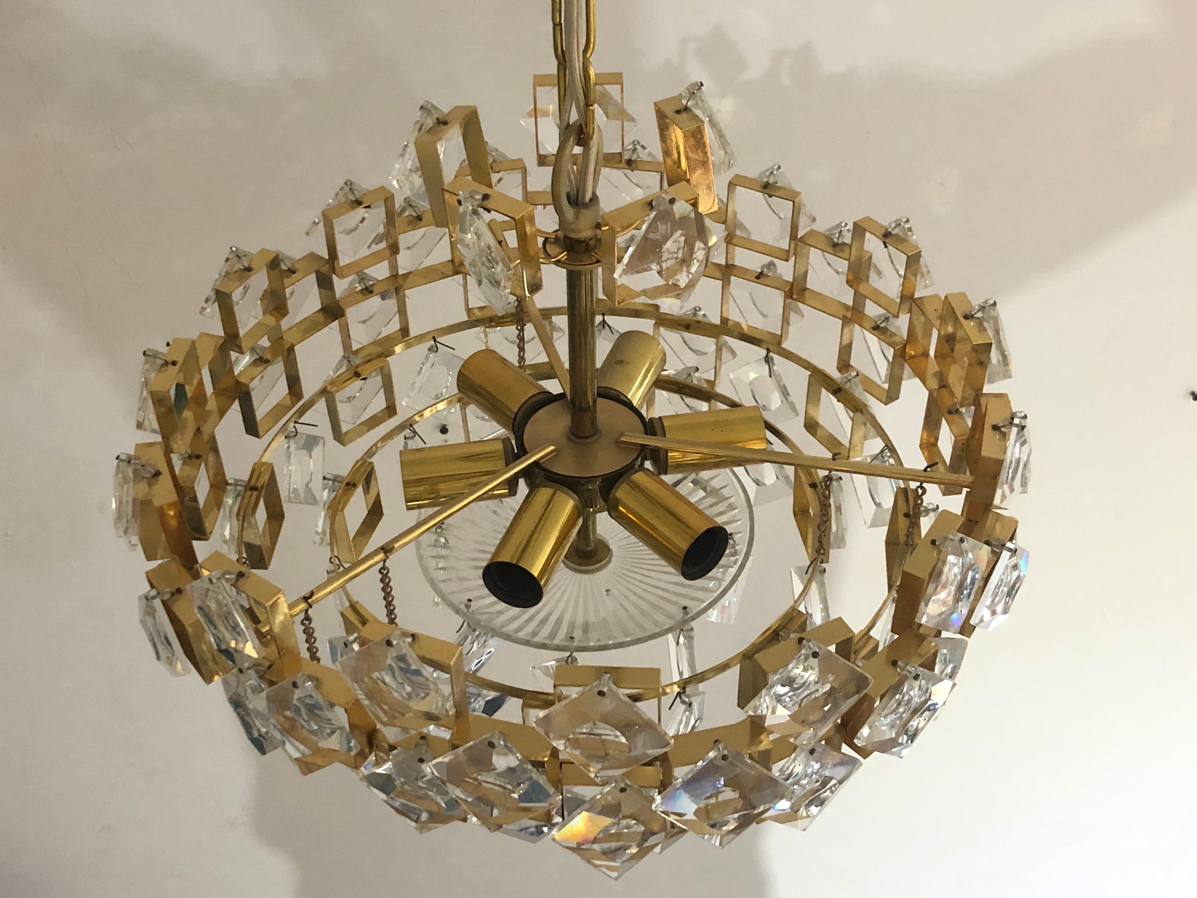 German Palme & Walter Crystal Chandelier