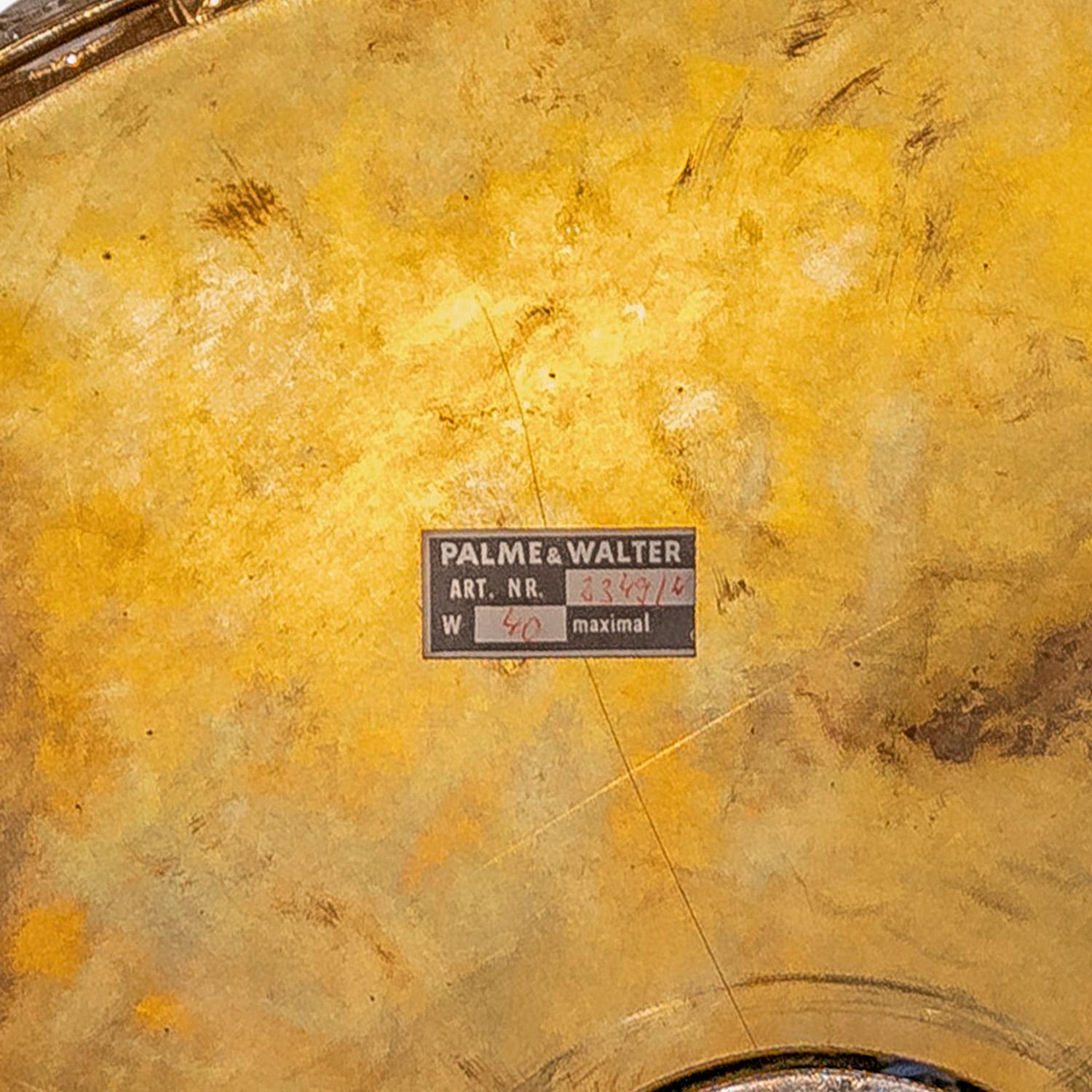 Beleuchteter vergoldeter Spiegel von Palme & Walter mit Kristallen, 1960er Jahre (Signiert) (Metall) im Angebot
