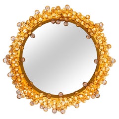 Palme & Walter Miroir lumineux avec cristaux facettés 1960s