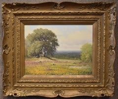 "COREOPSIS IN BLOOM" TEXAS HILL COUNTRY YELLOW WILDFLOWERS Framed: 21 X 25