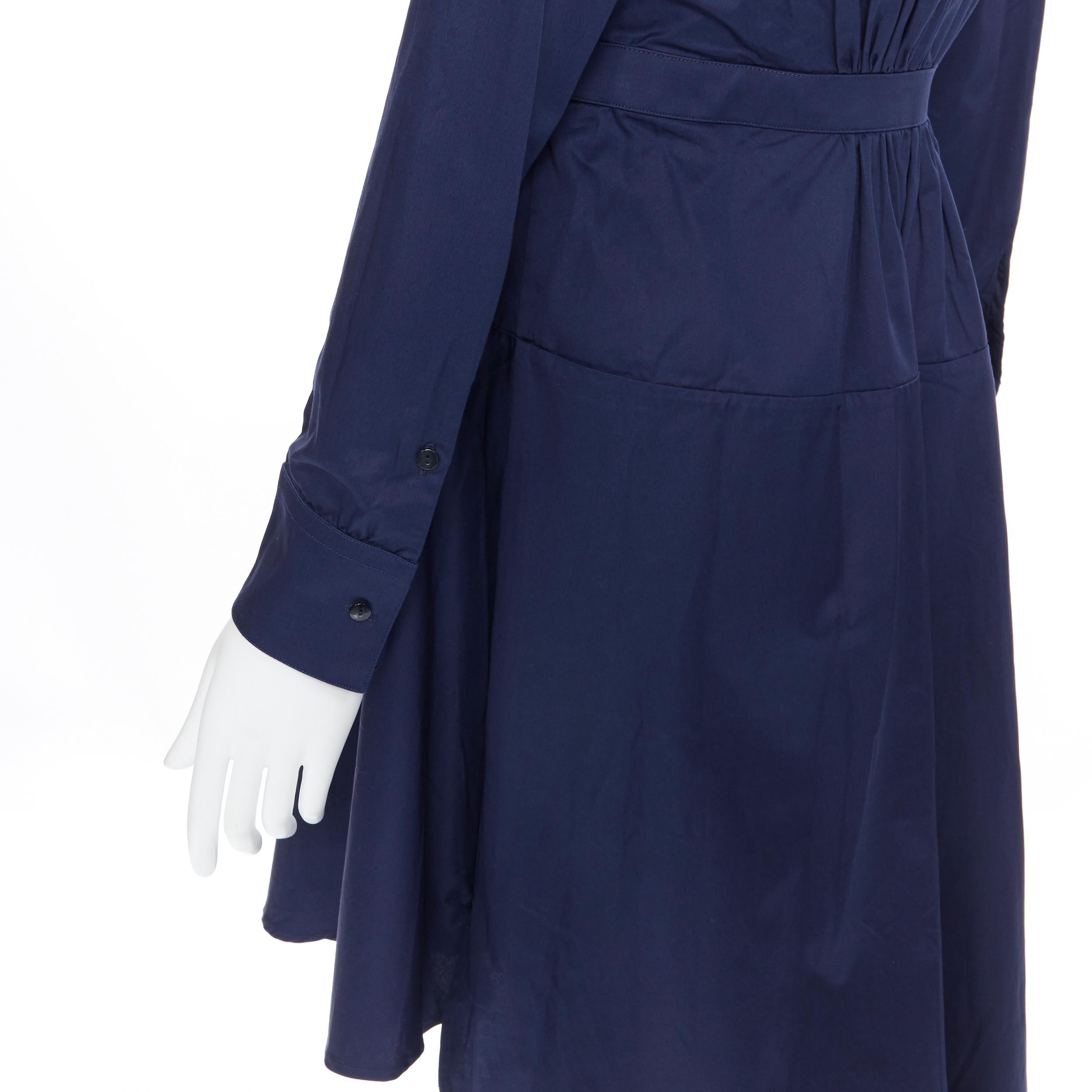 PALMER HARDING 100% cotton navy blue fit flare casual cotton dress UK8 XS 3