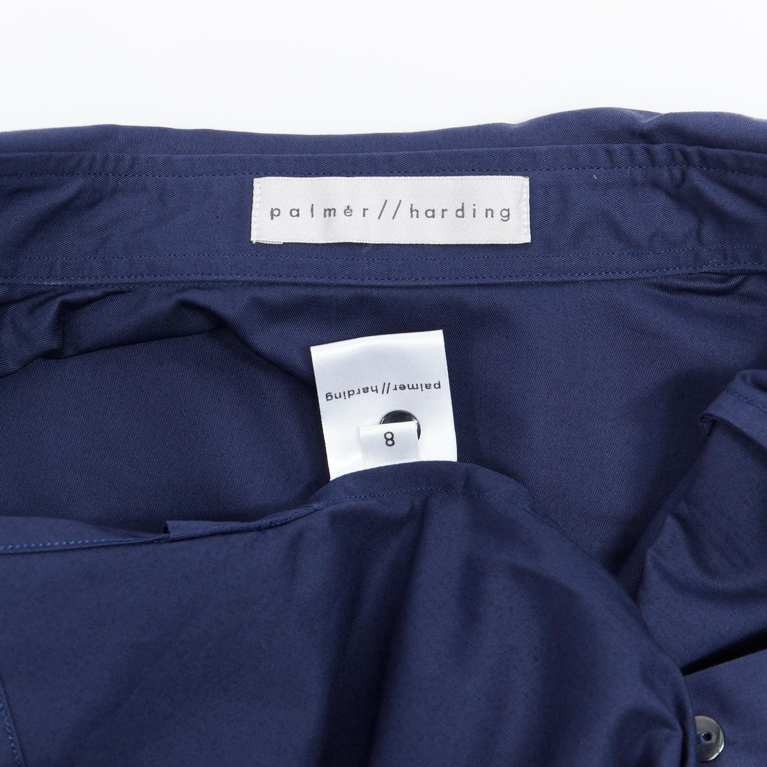 PALMER HARDING 100% cotton navy blue fit flare casual cotton dress UK8 XS 4